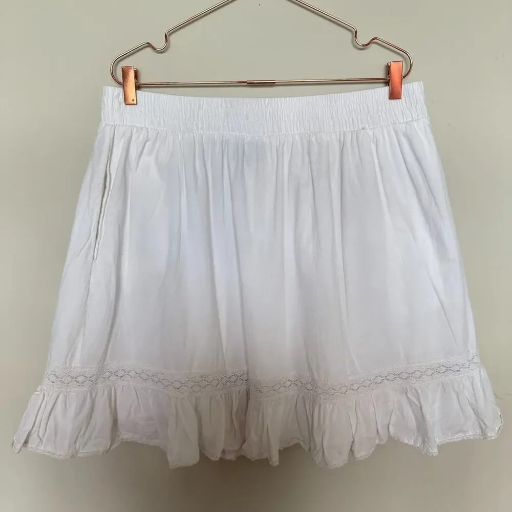 Torrid Womens Cottage Coquette Mini Skirt Size 1 Plus Mini Milkmade Romantic - Picture 2 of 7